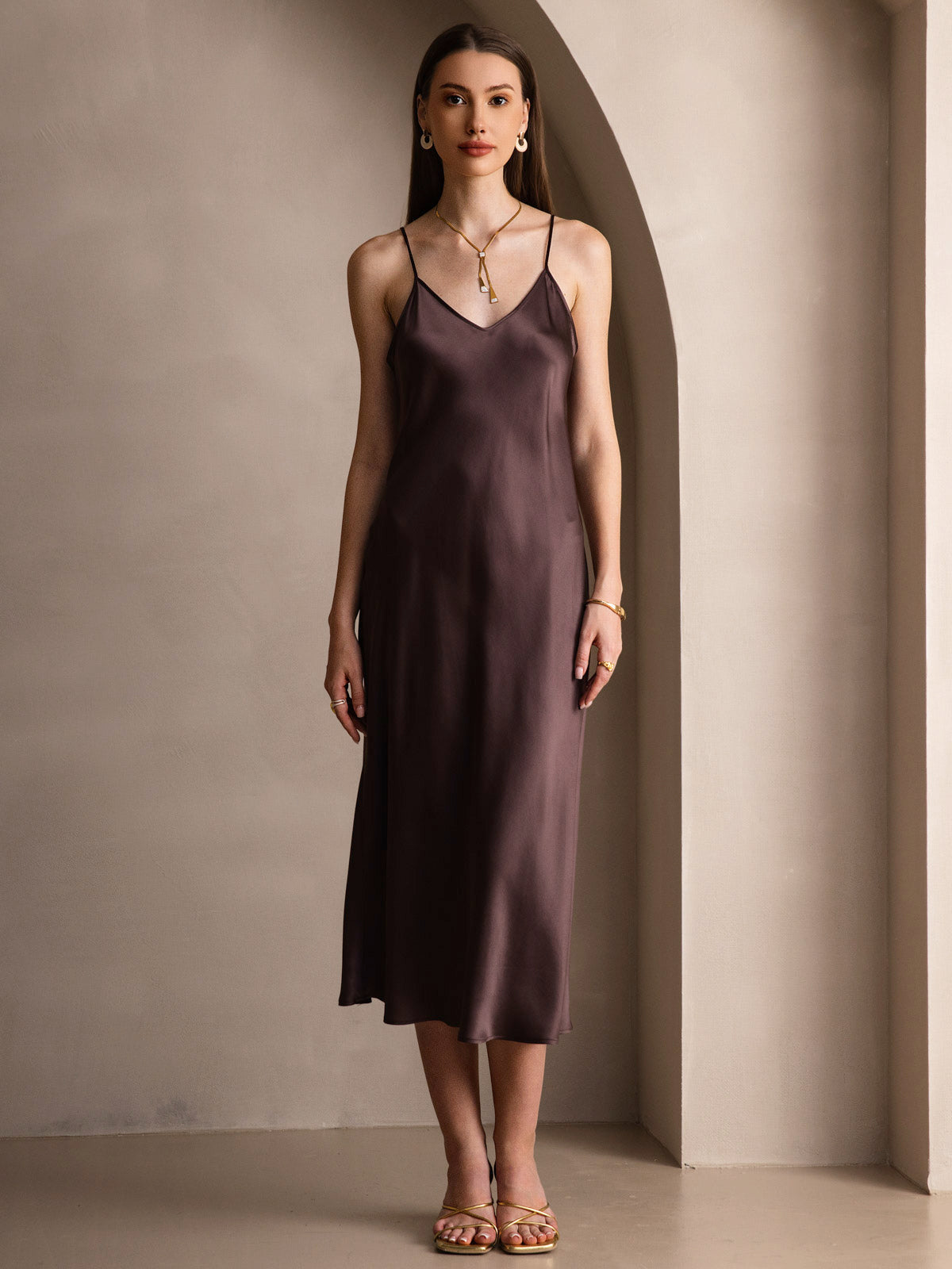 Seta - Vestido largo con tirantes finos