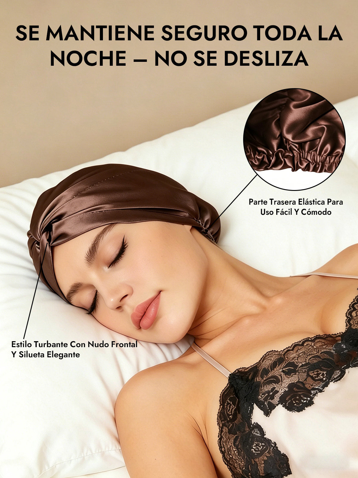 Gorro De Pura Seda Con Nudo Frontal
