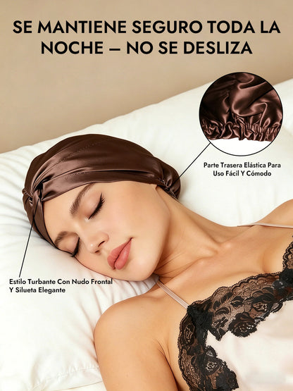 Gorro De Pura Seda Con Nudo Frontal