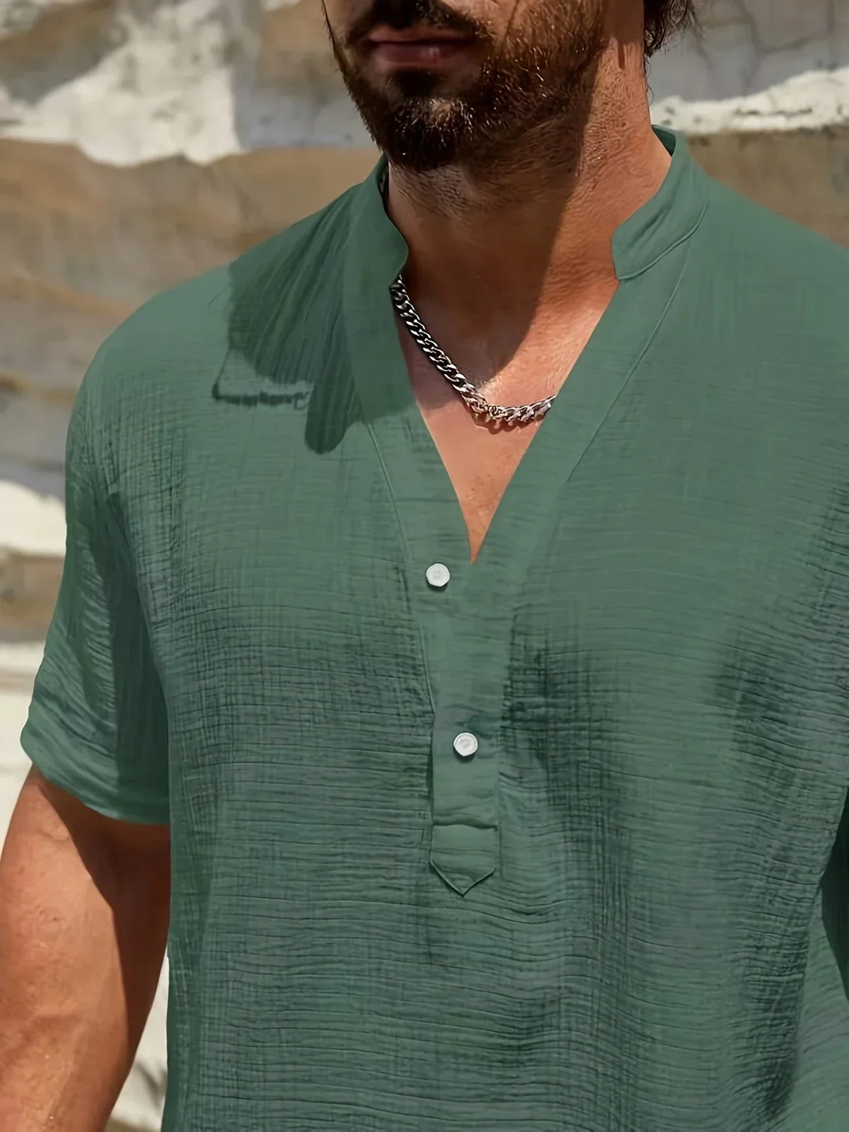 Natoli | Chemise d'été élégante à col montant