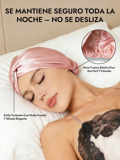 Gorro De Pura Seda Con Nudo Frontal