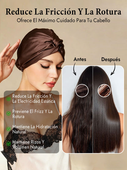 Gorro De Pura Seda Con Nudo Frontal