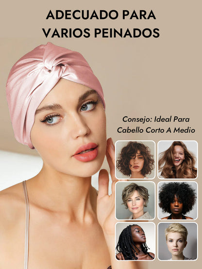 Gorro De Pura Seda Con Nudo Frontal