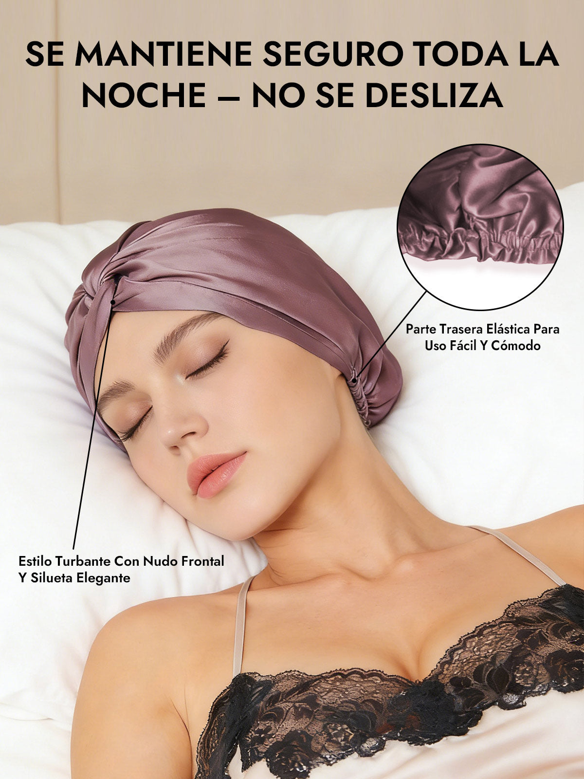 Gorro De Pura Seda Con Nudo Frontal