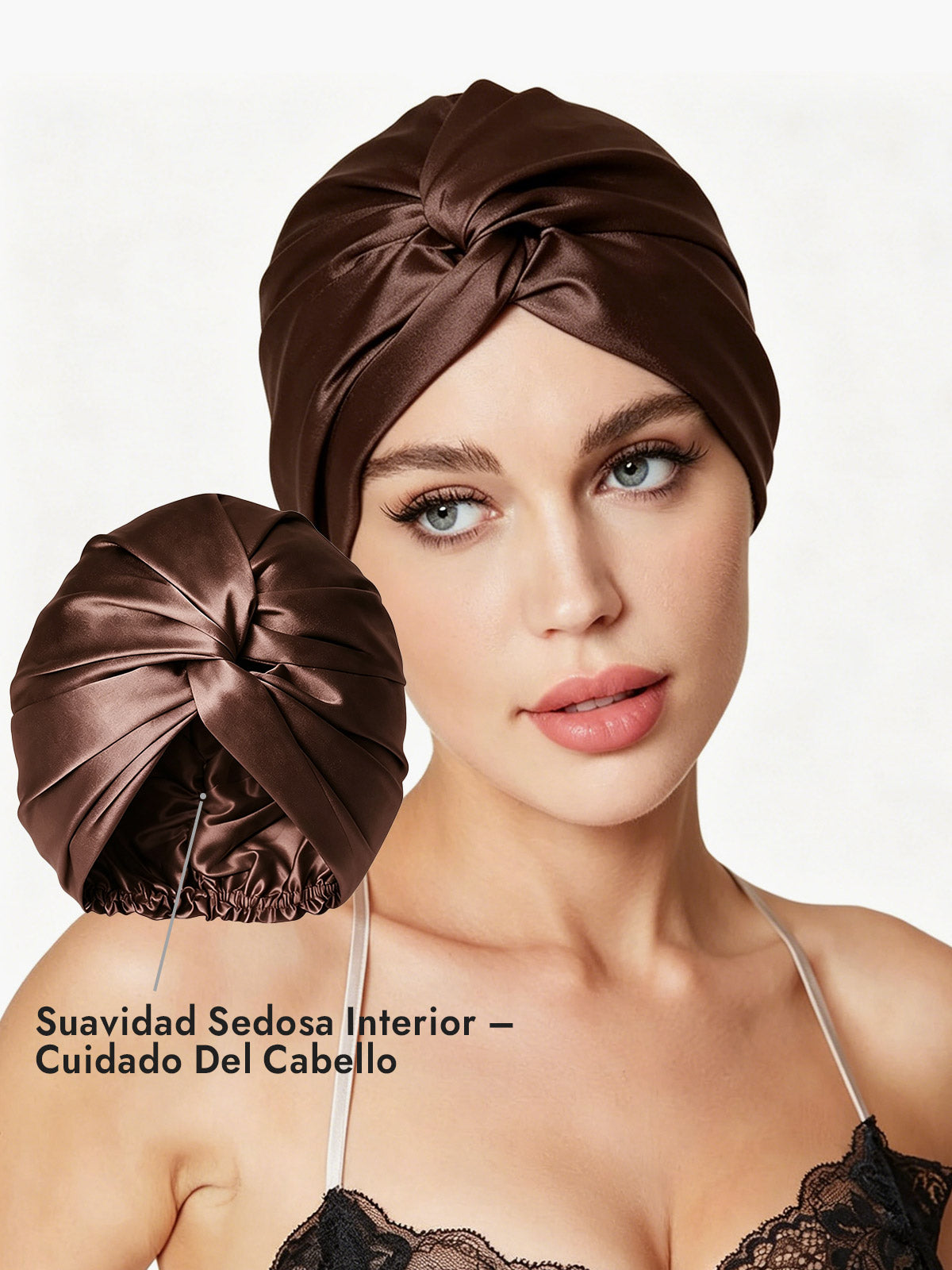 Gorro De Pura Seda Con Nudo Frontal