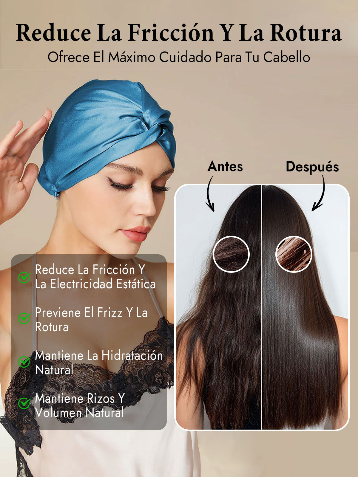 Gorro De Pura Seda Con Nudo Frontal