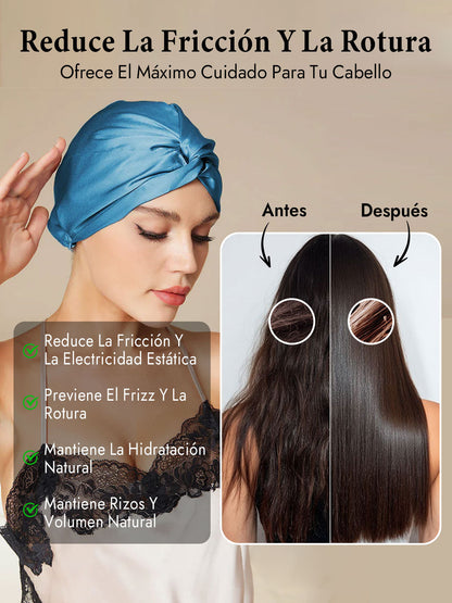Gorro De Pura Seda Con Nudo Frontal