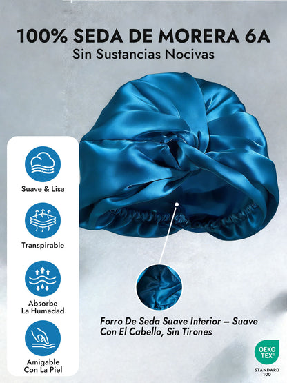 Gorro De Pura Seda Con Nudo Frontal