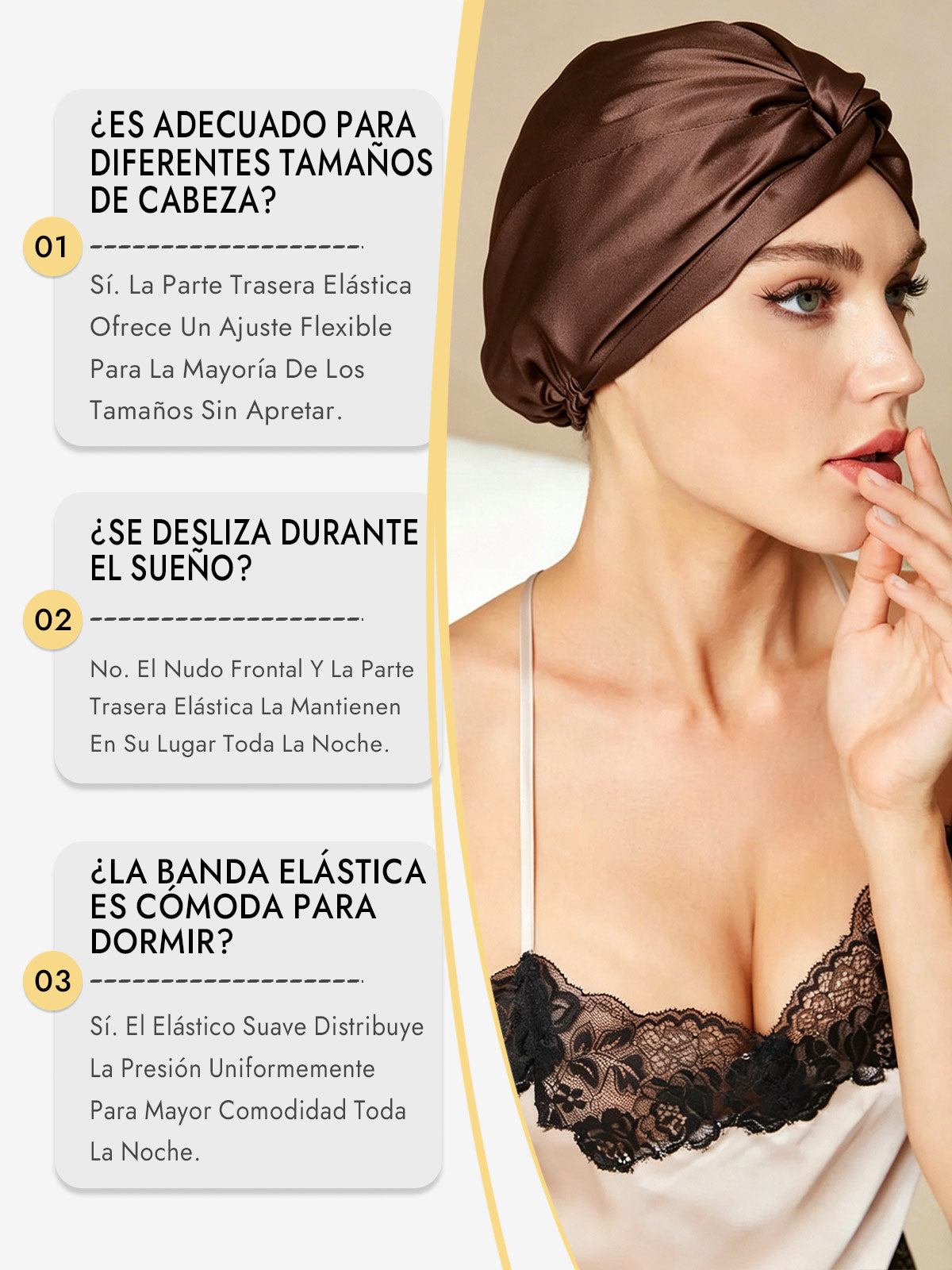 Gorro De Pura Seda Con Nudo Frontal