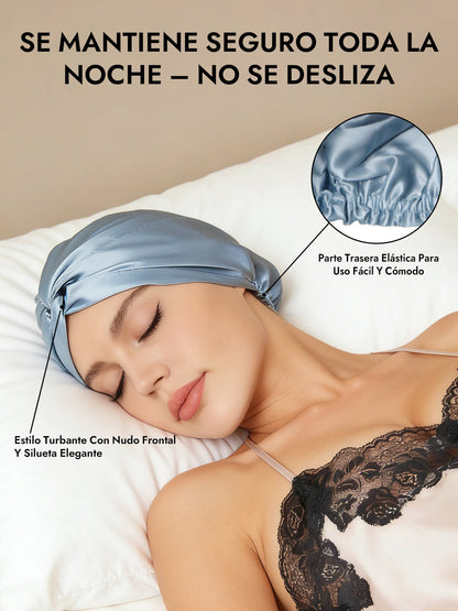 Gorro De Pura Seda Con Nudo Frontal