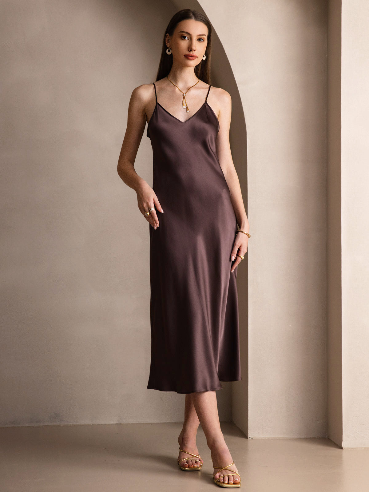 Seta - Vestido largo con tirantes finos
