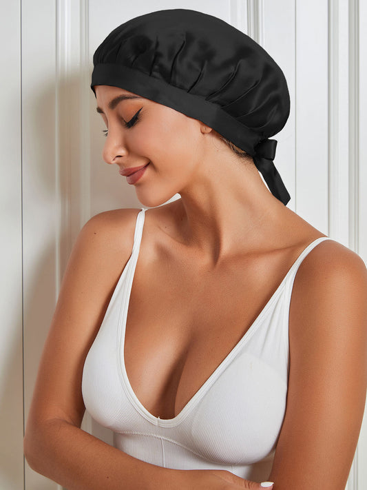 Gorro clásico de pura seda con cintas
