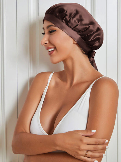 Gorro clásico de pura seda con cintas