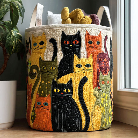 Carnaval de Gatos | Cesto para la Ropa Hecho a Mano