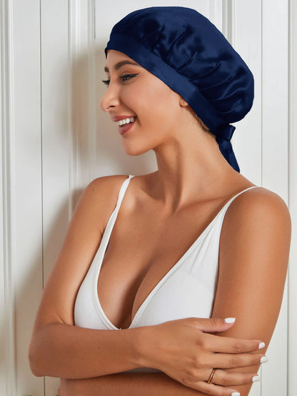 Gorro clásico de pura seda con cintas