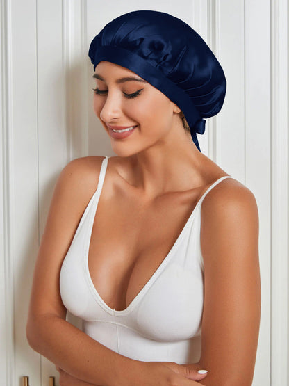 Gorro clásico de pura seda con cintas
