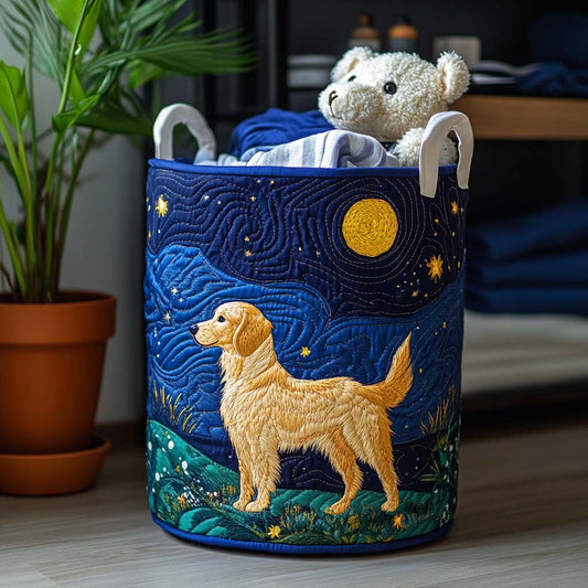 Encanto del Golden Retriever | Cesto para la Ropa Hecho a Mano
