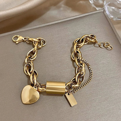 Pulsera en forma de corazón | Oro