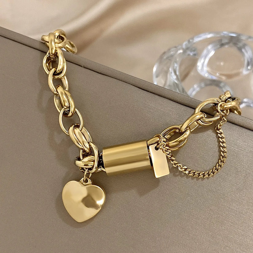 Pulsera en forma de corazón | Oro