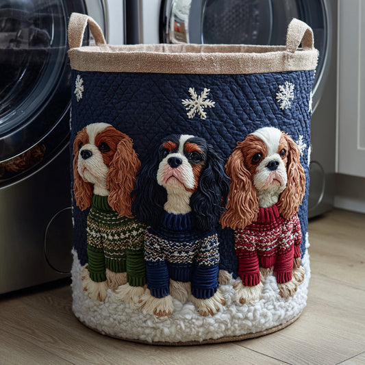 Cavalier King Charles con Jersey | Cesto para la Ropa Hecho a Mano
