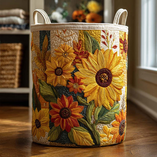 Sueño de Girasoles | Cesto para la Ropa Hecho a Mano