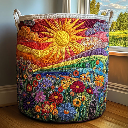Flores y Sol | Cesto para la Ropa Hecho a Mano