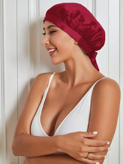 Gorro clásico de pura seda con cintas