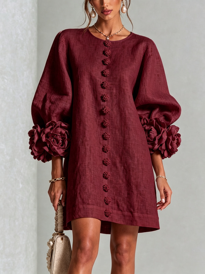 Belén | Vestido con mangas estampadas de flores