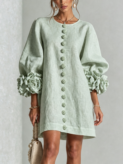 Belén | Vestido con mangas estampadas de flores