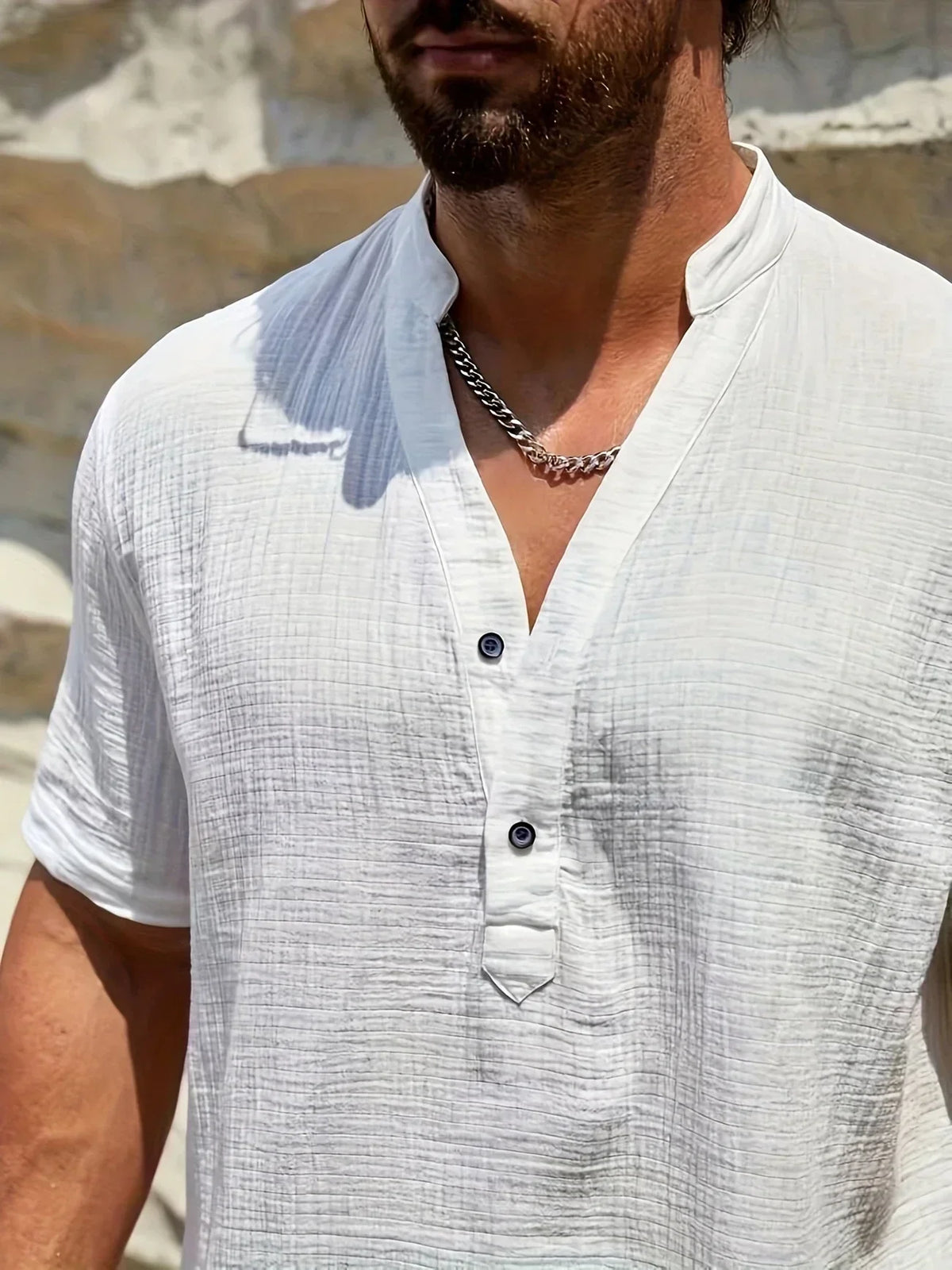 Natoli | Chemise d'été élégante à col montant