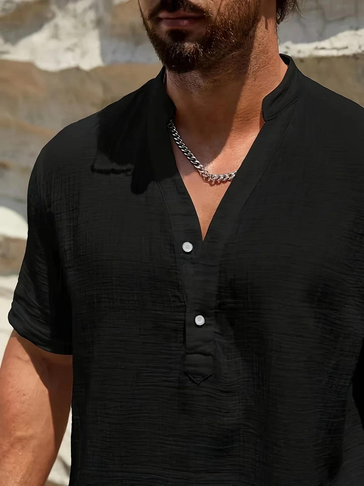Natoli | Chemise d'été élégante à col montant