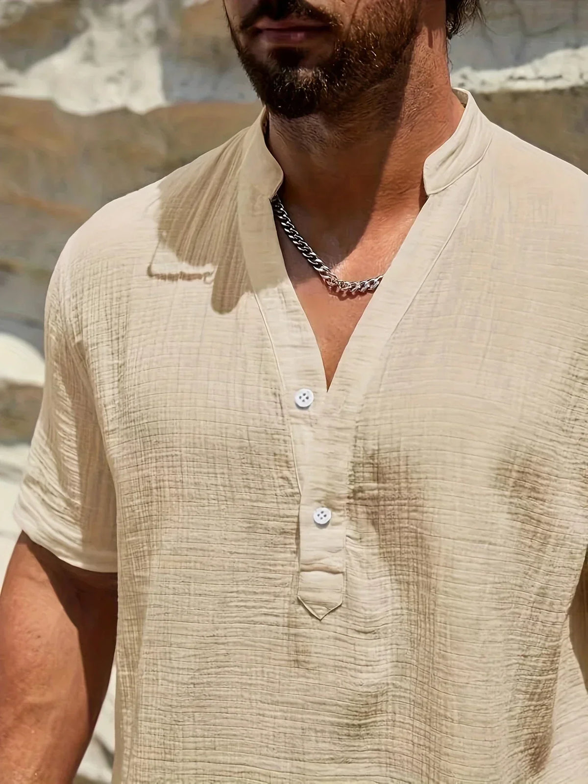 Natoli | Chemise d'été élégante à col montant