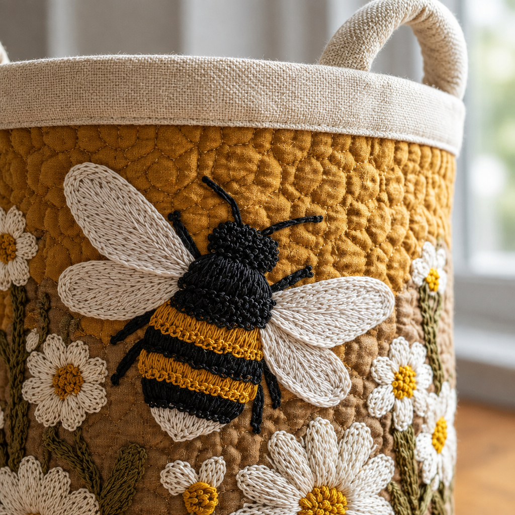 Abeja - detalle de costuras y asa