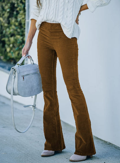 CLAIRE | Pantalones acampanados de pana retro