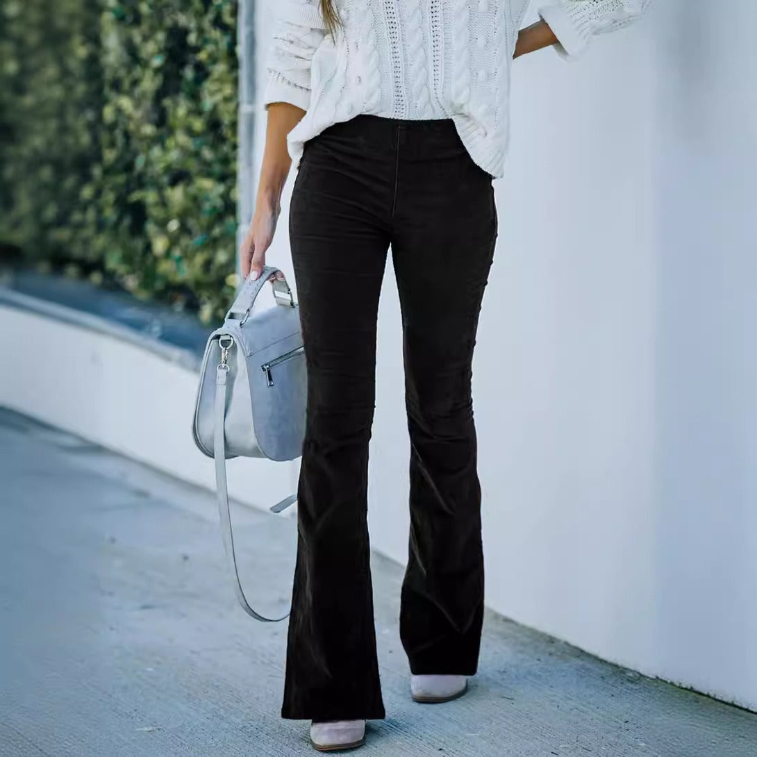 CLAIRE | Pantalones acampanados de pana retro